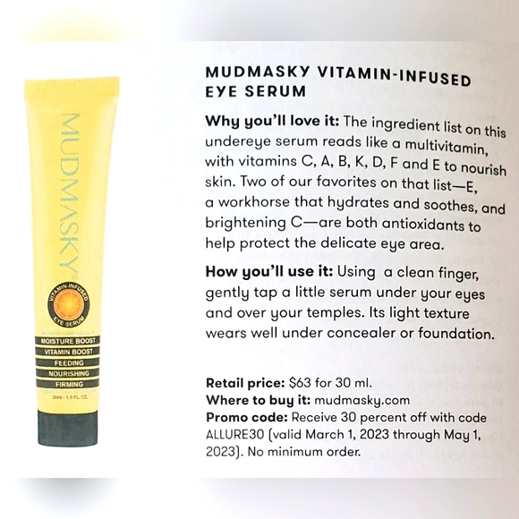Mudmasky Vitamin-Infused Eye Serum NEW - Picture 2 of 3